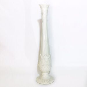 Vintage Lenox Tall 10.5" Ecru Florentine Bud Vase Woodland Pattern